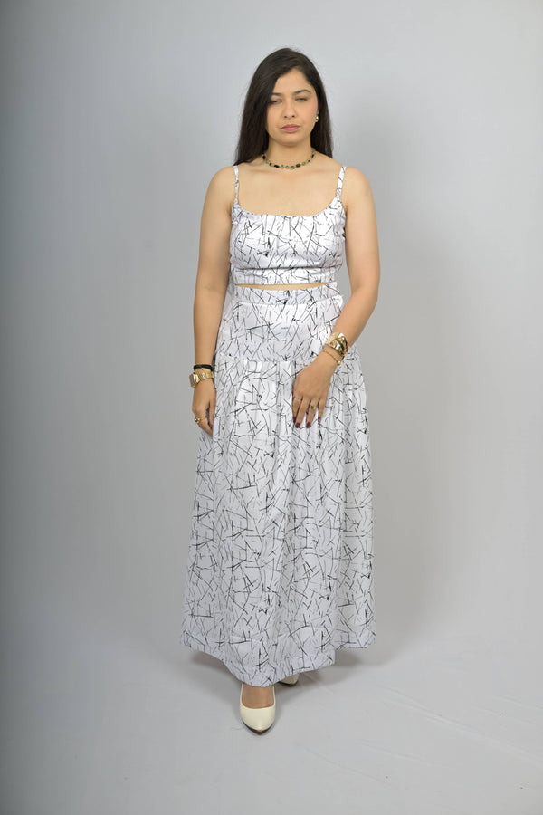 White Sketch Co-ord Set